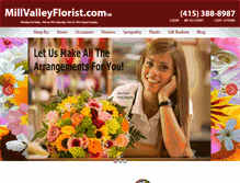 Tablet Screenshot of millvalleyflorist.com